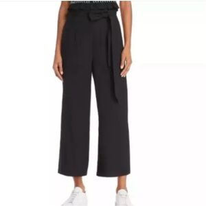 Lost + Wander Bloody Mary Cropped Belted Wide‎ Leg Paperbag Pants Black. NWOT M